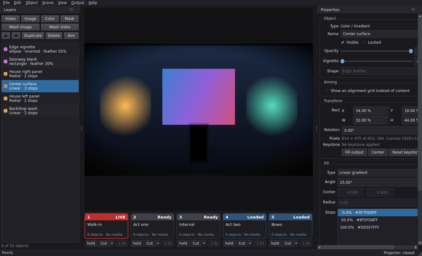The SurfaceCast control panel