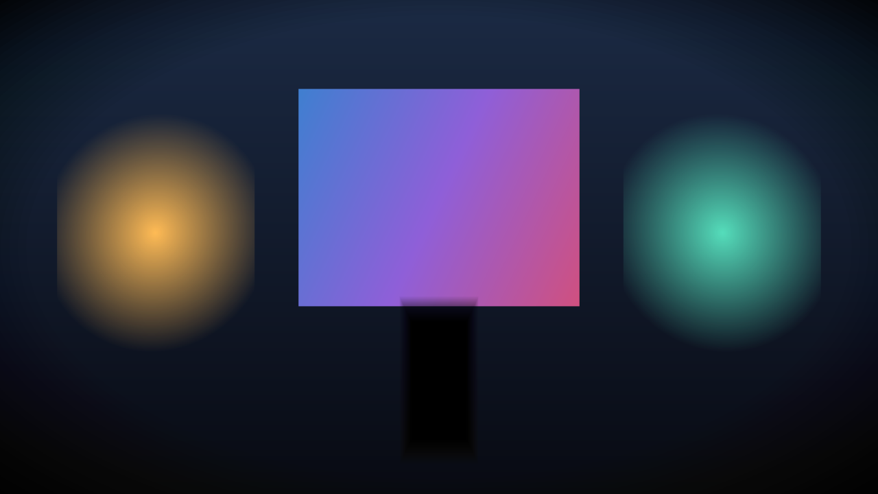 The projector output: no title bar, no cursor, no taskbar