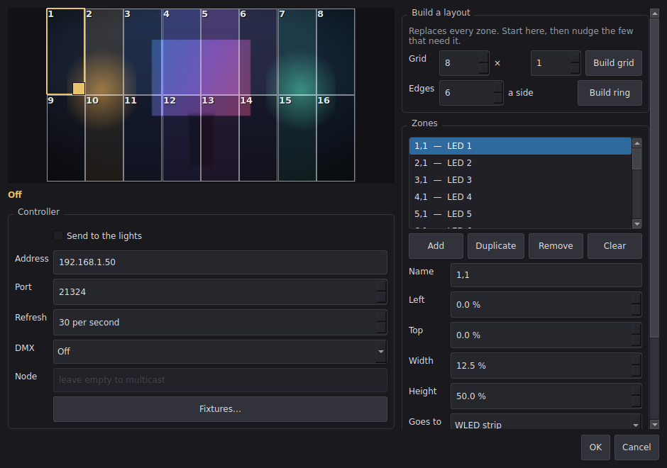 The light zone editor